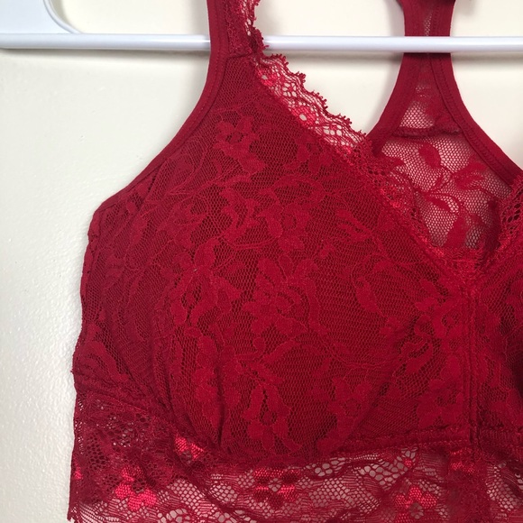 DKNY Red Floral Lace Padded Bralette - Picture 2 of 5